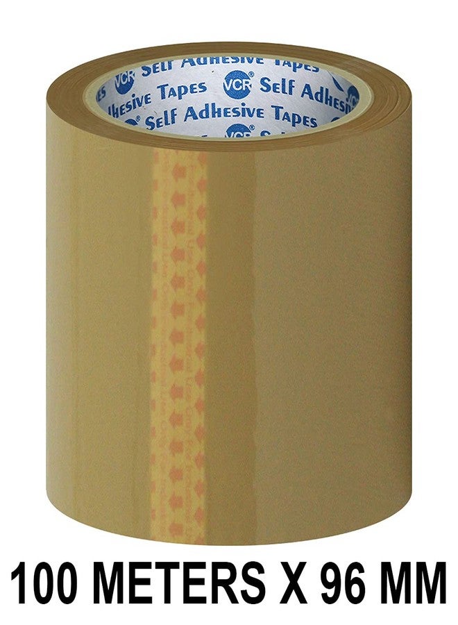 VCR Self Adhesive Brown Cello Tape - 100 Meters in Length - 96mm / 4" Width - 1 Roll Per Pack - BOPP Industrial Packaging Tape for E-Commerce Box Packing, Office and Home use - Image 2